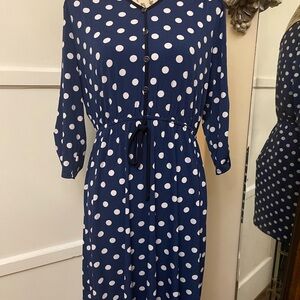 Polka Dot Button-Up Dress